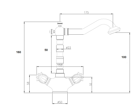 Смеситель для биде Bronze de Luxe Florence 21 317
