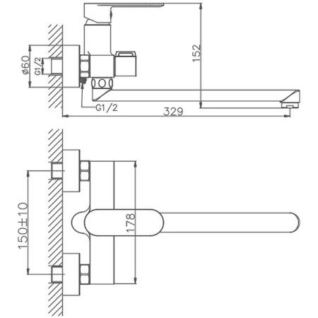 Смеситель для ванны Haiba HB22590