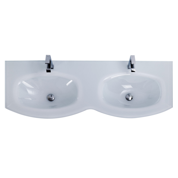 Стеклянная раковина с двумя чашами Cezares 82412 Extra-light