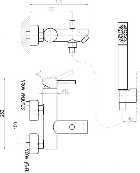 Смеситель для ванны Rav Slezak Seina SE954.5/1