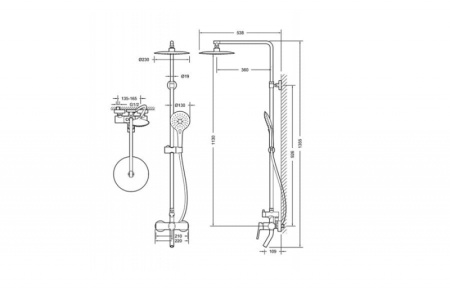 Душевая колонна со смесителем для душа Bravat Palace (F9172217CP-A-RUS)