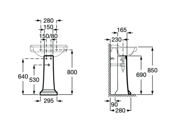 Пьедестал для раковины Roca Carmen черный 3370A0560 Пьедестал для раковины Roca Carmen черный 3370A0560