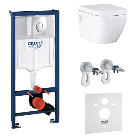 Комплект инсталляции с унитазом GROHE Rapid SL Euro Ceramic 3833538 микролифт