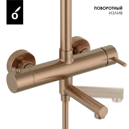 Душевая система с изливом Oliveeka OL-749017-BRG розовое золото