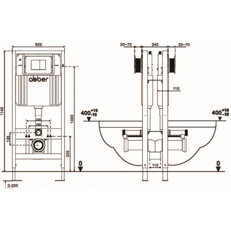 Инсталляция для двух унитазов Abber AC0106