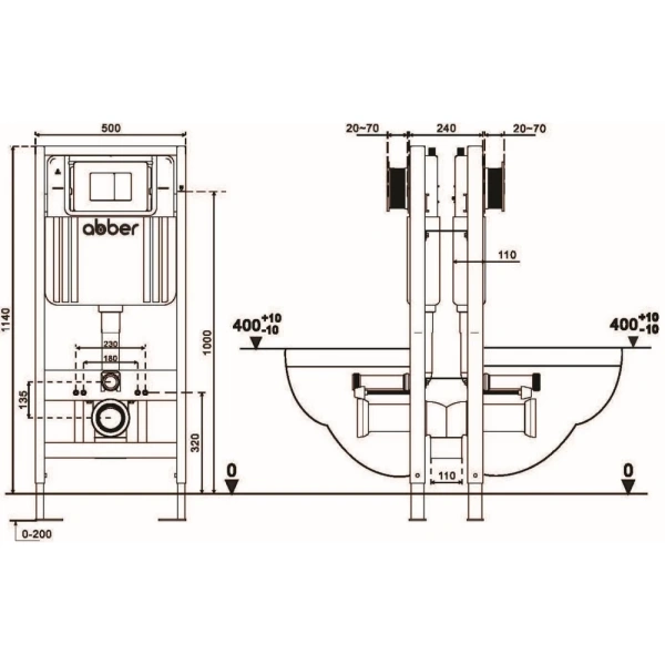 Инсталляция для двух унитазов Abber AC0106
