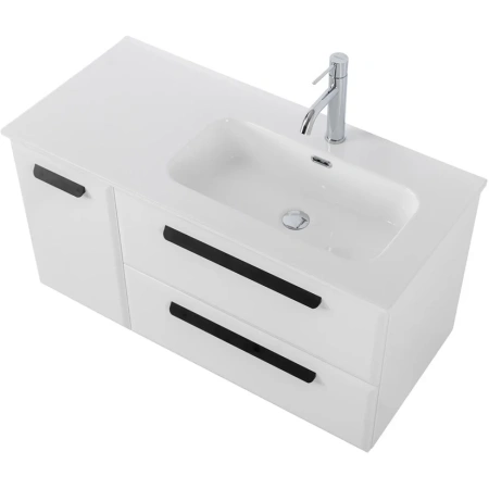 Тумба под раковину Cezares ECO-CER-N-1000-2C-1A-SO-BL-R Bianco Lucido без ручек