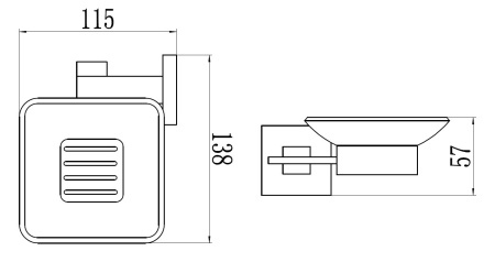 Мыльница стеклянная с настенным держателем Savol 65а S-06559A