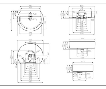 Раковина Della Globus Джаз (золото) DE3111560016
