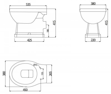 Напольный унитаз BelBagno Trevi BB135CB