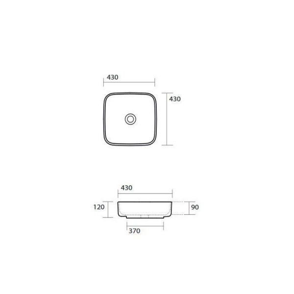 Раковина накладная (43х43) Kerasan Tribeca 460101 белый глянец