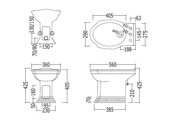 Биде напольное Devon&Devon Westminster IBBID1FWES