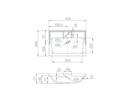 Раковина Aquaton Фабиа 65 белая 1A708731FB010