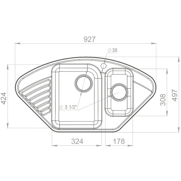 Кухонная мойка GranFest Quartz 14, 14 серый