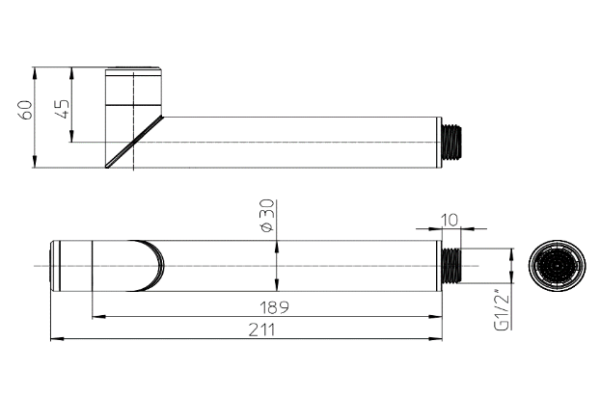 Ручной  душ Bossini Ply B00950.030 хром