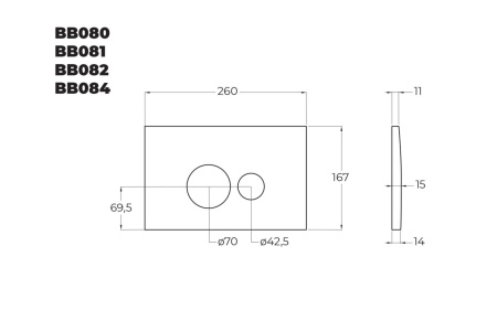 Инсталляция для подвесного унитаза BelBagno BB026/BB082BL с кнопкой