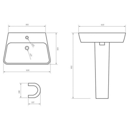 Пьедестал для раковины BelBagno Romina BB121P