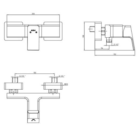 Смеситель для душа Eca Tiera 102154024EX