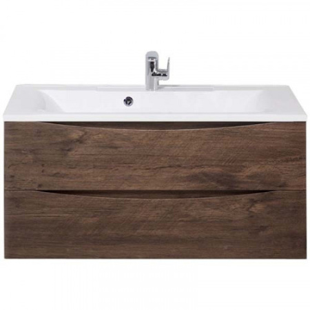 Тумба  под раковину подвесная с двумя выкатными ящиками BelBagno MARINO-1100-2C-SO-RW-P Rovere Moro