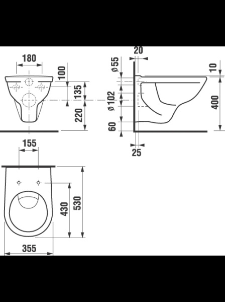 Унитаз подвесной JIKA  Lyra-Dino 2137.0.000.000.1