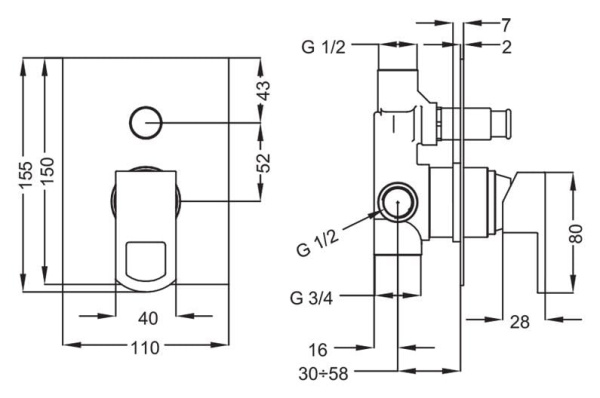 Смеситель для душа Cezares Levico LEVICO-VDIM-01-Cr