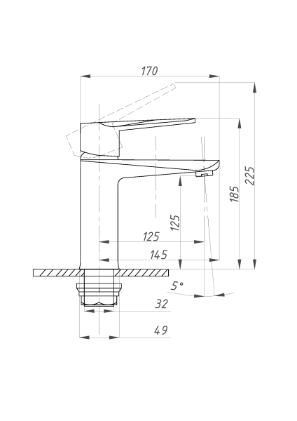 Смеситель для раковины ПСМ-Профсан  STEEL PSM-300-5