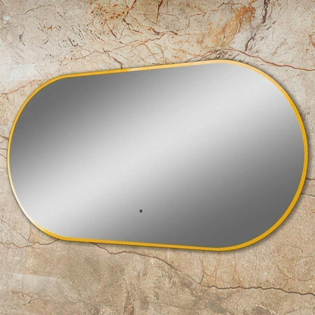 Зеркало с подсветкой Art&Max Torino AM-Tor-550-1050-DS-Gold сенсорным выключателем