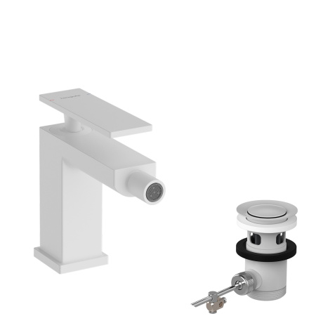 Смеситель для биде с донным клапаном Hansgrohe Tecturis E 73200700 белый матовый