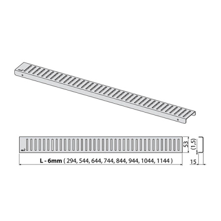 Решетка AlcaPlast Pure PURE-1150L глянцевая