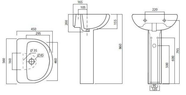 Раковина AM.PM Joy C854221WH