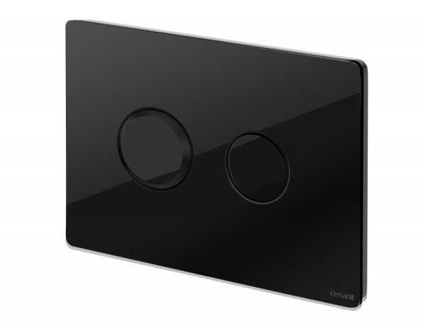 Кнопка Cersanit ACCENTO CIRCLE пневматическая черная глянцевая стекло P-BU-ACN-CIR-PN/Bl/Gl