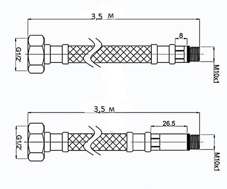 Подводка для стиральных машин Raiber R055350