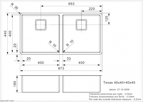Мойка кухонная Reginox Texas L (40x40+40x40) 41989