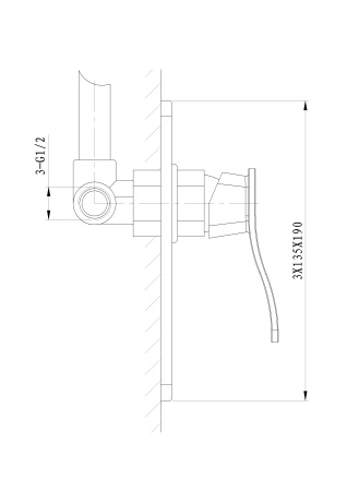 Смеситель для душа встраиваемый WONZON & WOGHAND NAVIA, хром WW-184700-CR