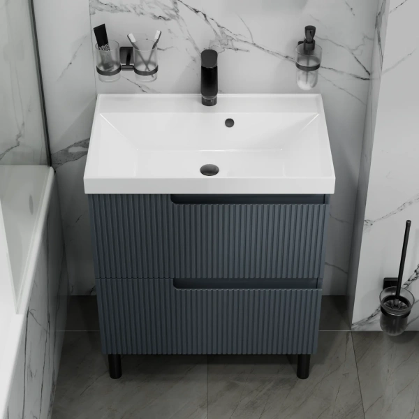 Тумба под раковину Санта Альтаир 70 700501 графит матовый