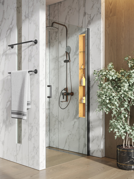 Душевая дверь (90х190) Orange E05-090TB матовый черный