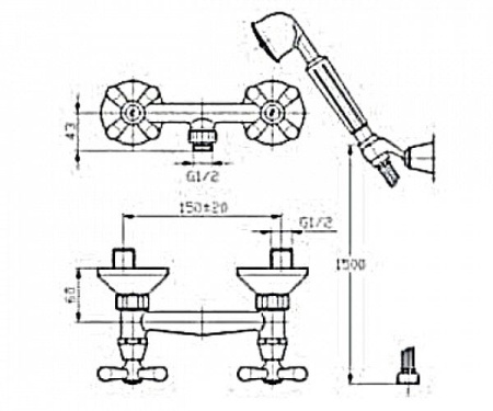 Смеситель для душа с душевым набором Mofem Metal Plus 143-0014-39