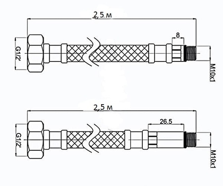 Подводка для стиральных машин Raiber R055250