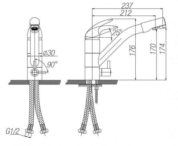 Смеситель для кухонной мойки Paulmark Holstein Ho213013-431 Смеситель для кухонной мойки Paulmark Holstein Ho213013-431