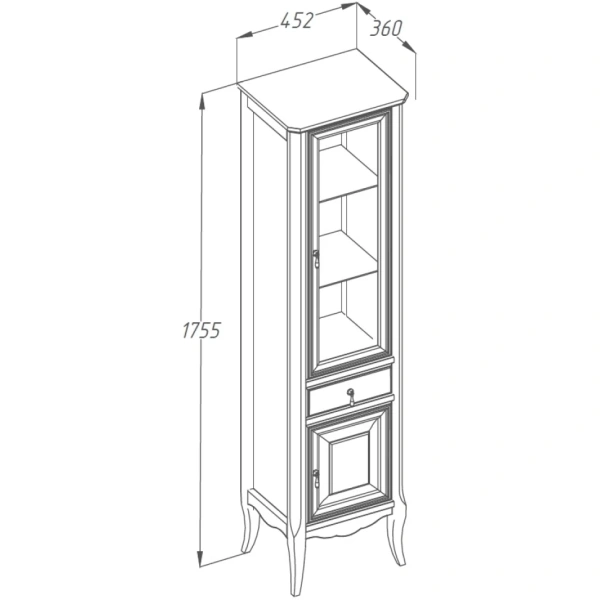 Пенал Opadiris Лоренцо, цвет светлый орех, правый Z0000006622