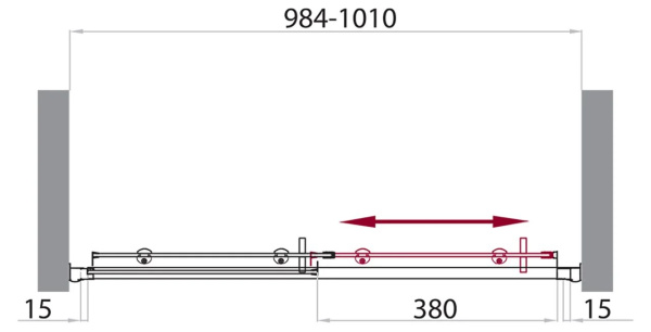 Душевая дверь (100х185) BelBagno UNO-BF-1-100-M-Cr