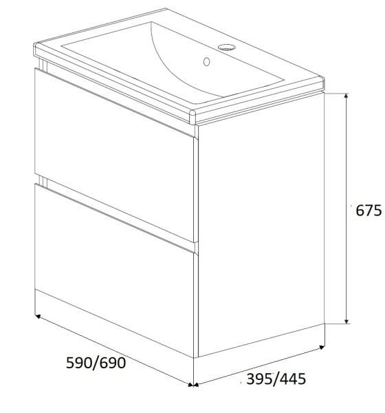 Тумба под раковину 1Marka  New Aris 70П Ц0000019921