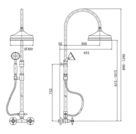 Душевая система Cezares NOSTALGIA-CD-30-03/24-Bi