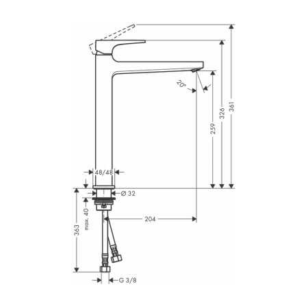 Смеситель для раковины с донным клапаном Push-Open Hansgrohe Metropol 32512140 шлифованная бронза