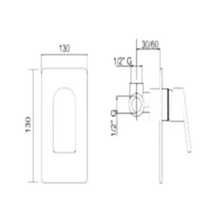 Смеситель для душа Cezares Fusion FUSION-DIM-CNE