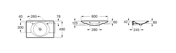 Раковина подвесная (80х49) Roca Kalahari  327878000