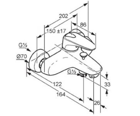 Смеситель для ванны KLUDI OBJEKTA-MIX NEW 336530575