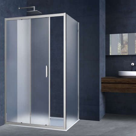 Душевой уголок Vincea  Alpha VSR-3AL9012MT (120х90)  хром, стекло текстурное