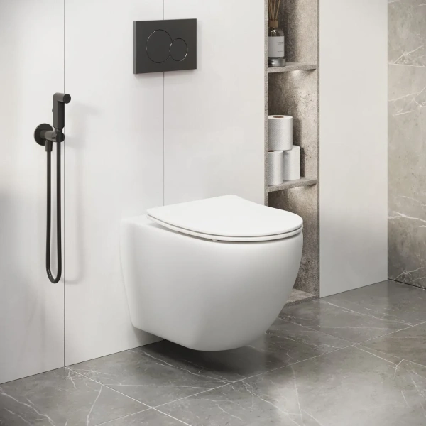 Унитаз подвесной безободковый Grossman  GR-4411MSQ с сиденьем микролифт