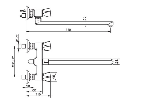 Смеситель для ванны ESKO MOSCOW MS 31